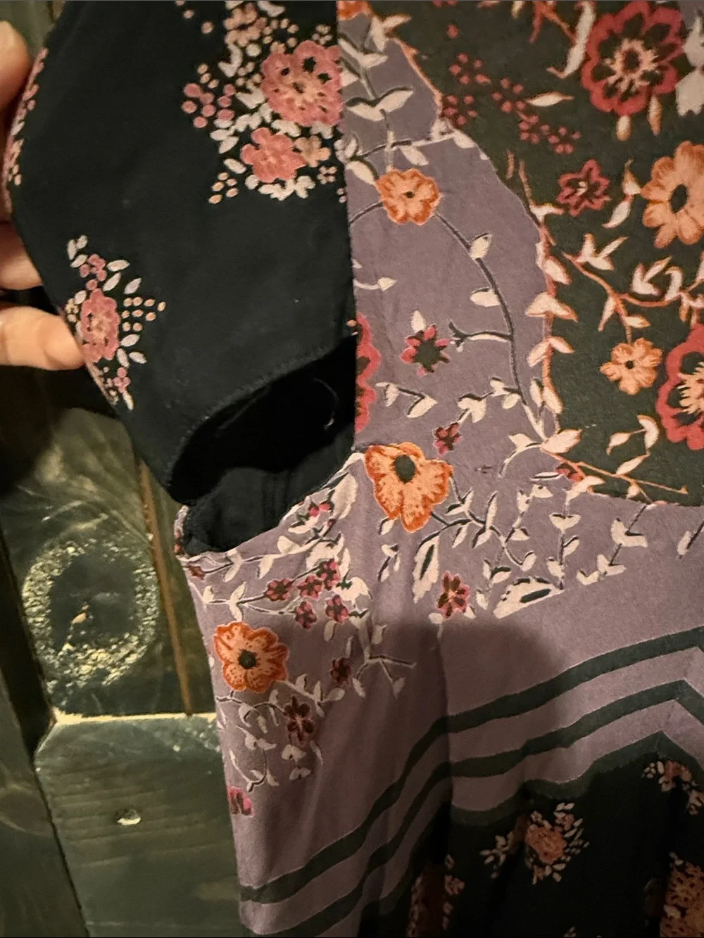 Free People Purple and Black Floral Maxi Dress